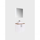 Ver imagem 6 de Gabinete para Banheiro com Cuba e Armario 60cm Mdf Freijo com Branco Paris - On Móveis