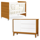 Ver imagem 1 de Quarto de Bebê Berço Evolution + Cômoda 1 Porta 3 Gavetas Classic Savana