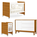 Ver imagem 2 de Quarto de Bebê Berço Evolution + Cômoda 1 Porta 3 Gavetas Classic Savana
