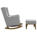 Ver imagem 3 de Poltrona Amamentação Aquila Balanço Retrô com Puff Base Madeira Linho Cinza