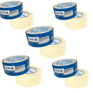 Fita Crepe Uso Geral Profissional Pintura 48mmx50m | Tigre | Kit 5 Un