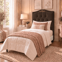 Ver imagem 2 de Cabeceira Cama Solteiro Greta 90cm Estofada Suede Design Clássico