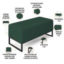 Ver imagem 6 de Kit 02 Puffs Cléo W01 Base Ferro 90 Cm Suede Verde Musgo