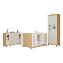 Ver imagem 2 de Quarto de Bebê Completo com Berço Americano 3 em 1 Suspiro Multimóveis Mp4628 Madeirado/off White