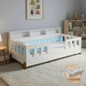 Cama Montessoriana Completa Nina com Colchão + Enxoval e Trança Azul 2,5m - 1
