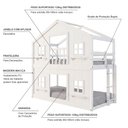 Ver imagem 5 de Beliche Montessoriano Casinha Dos Sonhos com Fechamento Inferior em Madeira Maciça Branco