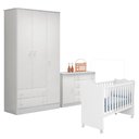 Ver imagem 2 de Conjunto Infantil Doce Sonho Branco: Berço Doce Sonho + Kit Rodízios + Cômoda Doce Sonho + Guarda