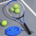 Ver imagem 2 de Raquete de Tênis com Base de Treino Treinador Portátil Individual Adulto Infantil Exercícios Est