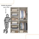 Ver imagem 4 de Guarda Roupa Casal Modulado Versa MDF 4 Portas com 6 Prateleiras e 2 Cabideiros