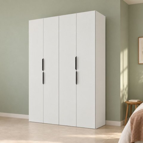 Guarda Roupa Casal Modulado Versa MDF 4 Portas com 6 Prateleiras e 2 Cabideiros