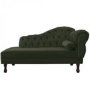 Ver imagem 2 de Recamier Sofá Divã Com Pés Retro 180X80 - Elã:Suede Verde Musgo