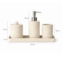 Ver imagem 3 de Kit Lavabo Minimalista Off White Texturizado - 4 Peças