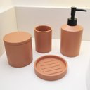Ver mais imagens de Porta sabonete líquido de resina minimal terracota - Oikos
