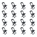 Ver imagem 2 de Kit 4 Jogos de Mesa com 4 Cadeiras de Madeira Dobrável 60x60 Ideal para Bar e Restaurante - Preto
