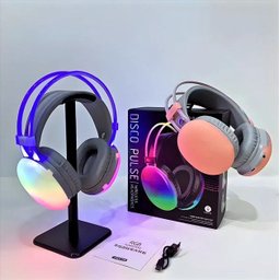 Fone de Ouvido Bluetooth Rosa com Led - 7