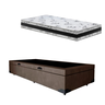 Cama Base Box Baú Solteiro Super Confort Suede Marrom + Colchão Solteiro Super Confort D33 24x88x188 - 5