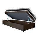 Ver imagem 1 de Cama Base Box Baú Solteiro Super Confort Suede Marrom + Colchão Solteiro Super Confort D33 24x88x188