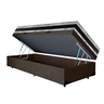 Cama Base Box Baú Solteiro Super Confort Suede Marrom + Colchão Solteiro Super Confort D33 24x88x188 - 1