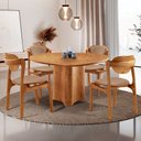 Ver imagem 1 de Sala de Jantar Mesa Selene 135cm Tampo Laminado Organico e 4 Cadeiras Solaris Soft