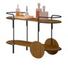 Carrinho Bar Órbita em Madeira Maciça Castanho Estrutura em Metal Preto - 2