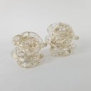 Ver imagem 3 de Kit 2 Adornos de Murano - Laradore Transparente e Pó Dourado