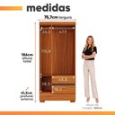 Ver imagem 6 de Guarda Roupas Solteiro Zoe 3 Portas 2 Gavetas MDP Madeirado Grafite Aramóveis