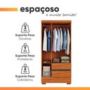 Ver imagem 5 de Guarda Roupas Solteiro Zoe 3 Portas 2 Gavetas MDP Madeirado Grafite Aramóveis