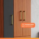 Ver imagem 2 de Guarda Roupas Solteiro Zoe 3 Portas 2 Gavetas MDP Madeirado Grafite Aramóveis