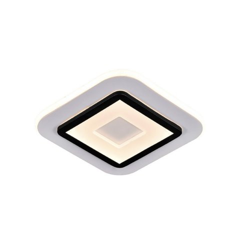 Lustre Plafon Led 27w Preto 24x24 Sobrepor 3000k Bivolt Dcb03062