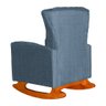 Poltrona Estofada de Balanço Sala Quarto Melinda Linho Azul - DL DECOR - 4