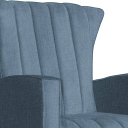 Poltrona Estofada de Balanço Sala Quarto Melinda Linho Azul - DL DECOR - 2