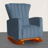 Poltrona Estofada de Balanço Sala Quarto Melinda Linho Azul - DL DECOR - 1