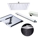 Ver imagem 1 de Ducha Chuveiro 20x20 Slim Inox com Braço 36 Cm