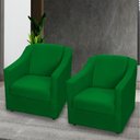 Ver imagem 6 de Kit 12 Poltronas Mila Pé de Plástico Cromado - Verde Suede