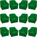 Ver imagem 1 de Kit 12 Poltronas Mila Pé de Plástico Cromado - Verde Suede