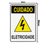 Combo 6 Placas De Sinalização Cuidado Eletricidade 20x30 Acesso - S-217/2 F9e - 2