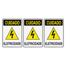 Combo 6 Placas De Sinalização Cuidado Eletricidade 20x30 Acesso - S-217/2 F9e - 1