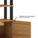 Ver imagem 2 de Mesa para Escritório 1 Porta Estilo Industrial em Mdf F17 Freijó Preto Fosco Dalla Costa
