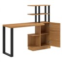 Ver imagem 3 de Mesa para Escritório 1 Porta Estilo Industrial em Mdf F17 Freijó Preto Fosco Dalla Costa