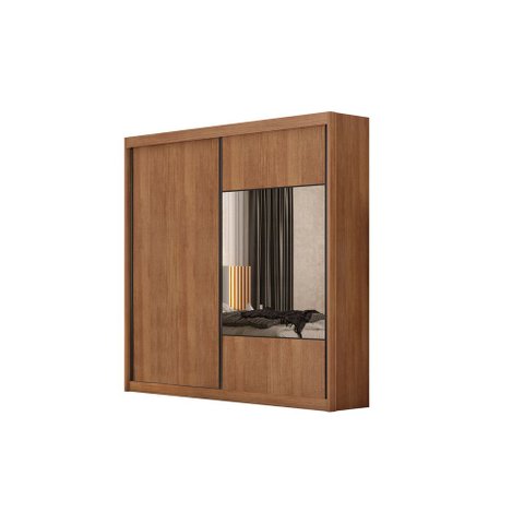 Guarda Roupa Versatto 2 Portas 8 Gavetas com Espelho Nh Rei de Casa Cumaru