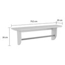 Ver imagem 2 de Prateleira de Quarto 707 C- Suporte Branco - Peroba