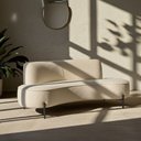 Ver imagem 2 de Sofá Orgânico 2 Lugares 150cm Argos Pés Preto Bouclé Off White - Nexta Casa