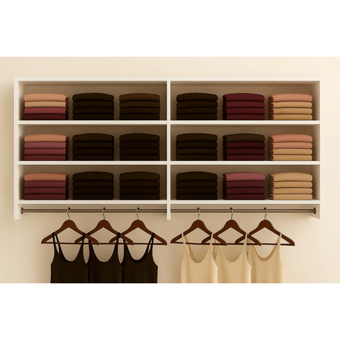 Cabideiro de Parede Arara em Mdf com 6 Nichos de 165cm Branco