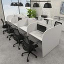 Ver imagem 1 de Espaço de Trabalho Escritório para 8 Pessoas 3,72m Cinza F5 Cor:cinza