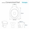 Tampa Vaso Sanitário Convencional Oval MDF Laqueado Branco - 6
