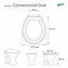 Tampa Vaso Sanitário Convencional Oval MDF Laqueado Branco - 5