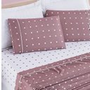 Ver imagem 2 de Jogo de Lençol Cama Queen 4 peças Micropercal 200 fios Petit Poá:Rosê