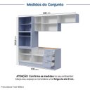 Ver imagem 4 de Cozinha Planejada 5 Peças 2 Aéreo 2 Balcõe sem Tampo 1 Cristaleira Marselha CabeCasa MadeiraOriginals Azul/Sereno