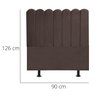 Cabeceira Nuvem Cama Box Solteiro 90 cm Alanis Suede Marrom - 3