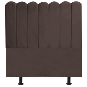 Cabeceira Nuvem Cama Box Solteiro 90 cm Alanis Suede Marrom